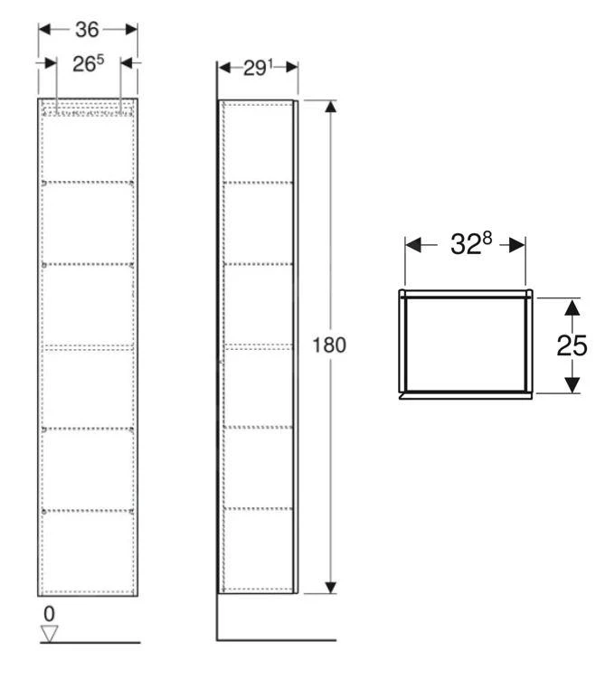 Geberit ICon - Hoge Kast 1800x360x291 Mm, 1 Deur, Scharnieren L/R, Glanzend Wit 502.316.01.1 2 Geberit ICon - Hoge Kast 1800x360x291 Mm, 1 Deur, Scharnieren L/R, Glanzend Wit 502.316.01.1 - Afbeelding 2