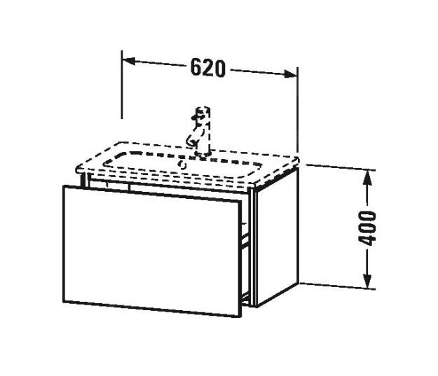 Duravit L-Cube - Wastafelonderkast Compact, 400x620x391 Mm, 1 La, Glanzend Wit LC615602222 2 Duravit L-Cube - Wastafelonderkast Compact, 400x620x391 Mm, 1 La, Glanzend Wit LC615602222 - Afbeelding 2