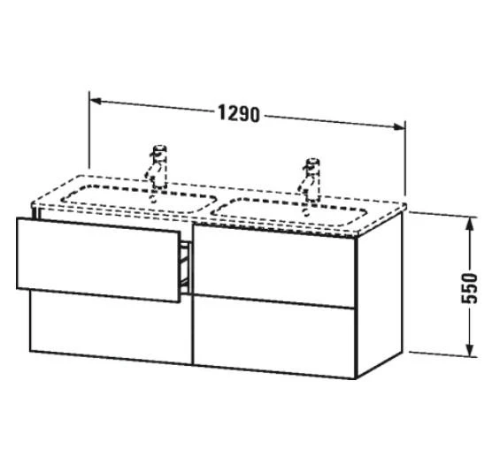Duravit L-Cube - Wastafelonderkast 550x1290x481 Mm, 4 Laden, Grafiet Mat LC625904949 2 Duravit L-Cube - Wastafelonderkast 550x1290x481 Mm, 4 Laden, Grafiet Mat LC625904949 - Afbeelding 2