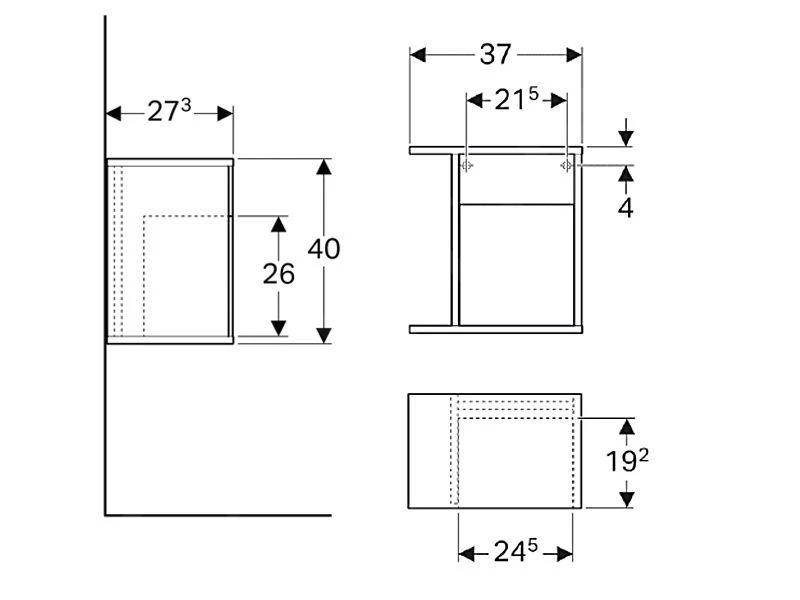 Geberit ICon - Fontein Onderbouw Zijkast 370x400x273 Mm, Mat Wit 841237000 2 Geberit ICon - Fontein Onderbouw Zijkast 370x400x273 Mm, Mat Wit 841237000 - Afbeelding 2