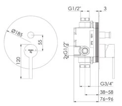 Steinberg 260 - Inbouwkraan Voor 2 Functies, Mat Zwart 260 2103 3 S -Badkamer Luxe 5d10bcfc6fdce582d539461f