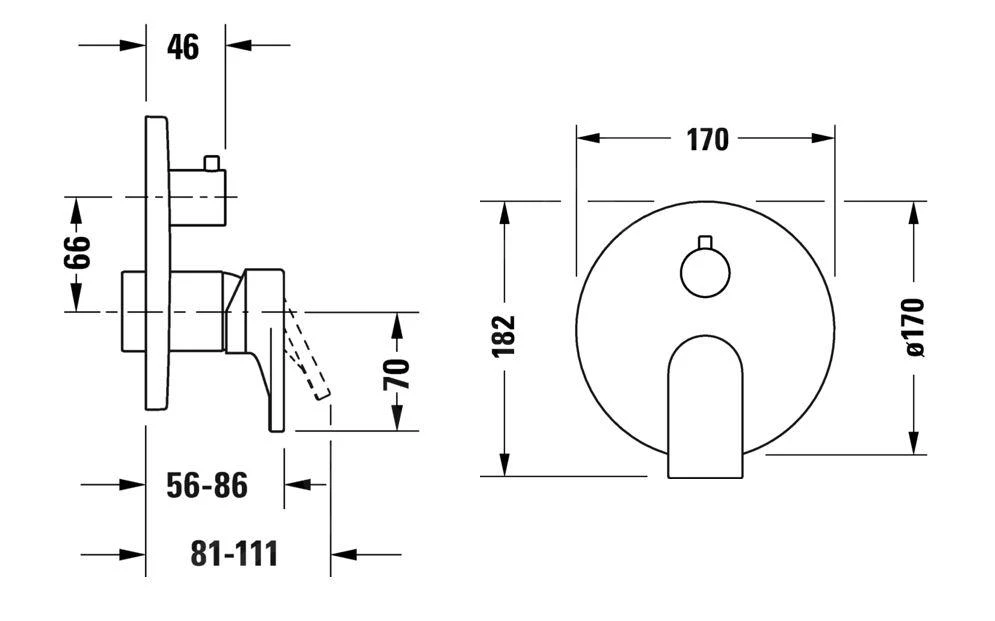Duravit Tulum - Inbouw Douchekraan, Voor 2 Functies, Chroom TU4210012010 2 Duravit Tulum - Inbouw Douchekraan, Voor 2 Functies, Chroom TU4210012010 - Afbeelding 2