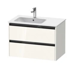 Duravit Ketho.2 - Wastafelonderkast 549x810x480 Mm, 2 Laden, Glanzend Wit K25267022220000
