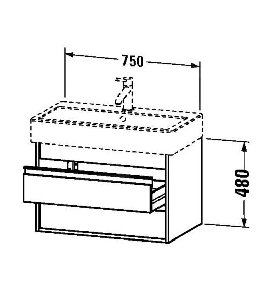 Duravit Ketho - Wastafel Onderkast 480x750x440 Mm, 2 Laden, Glanzend Wit KT663702222 2 Duravit Ketho - Wastafel Onderkast 480x750x440 Mm, 2 Laden, Glanzend Wit KT663702222 - Afbeelding 2