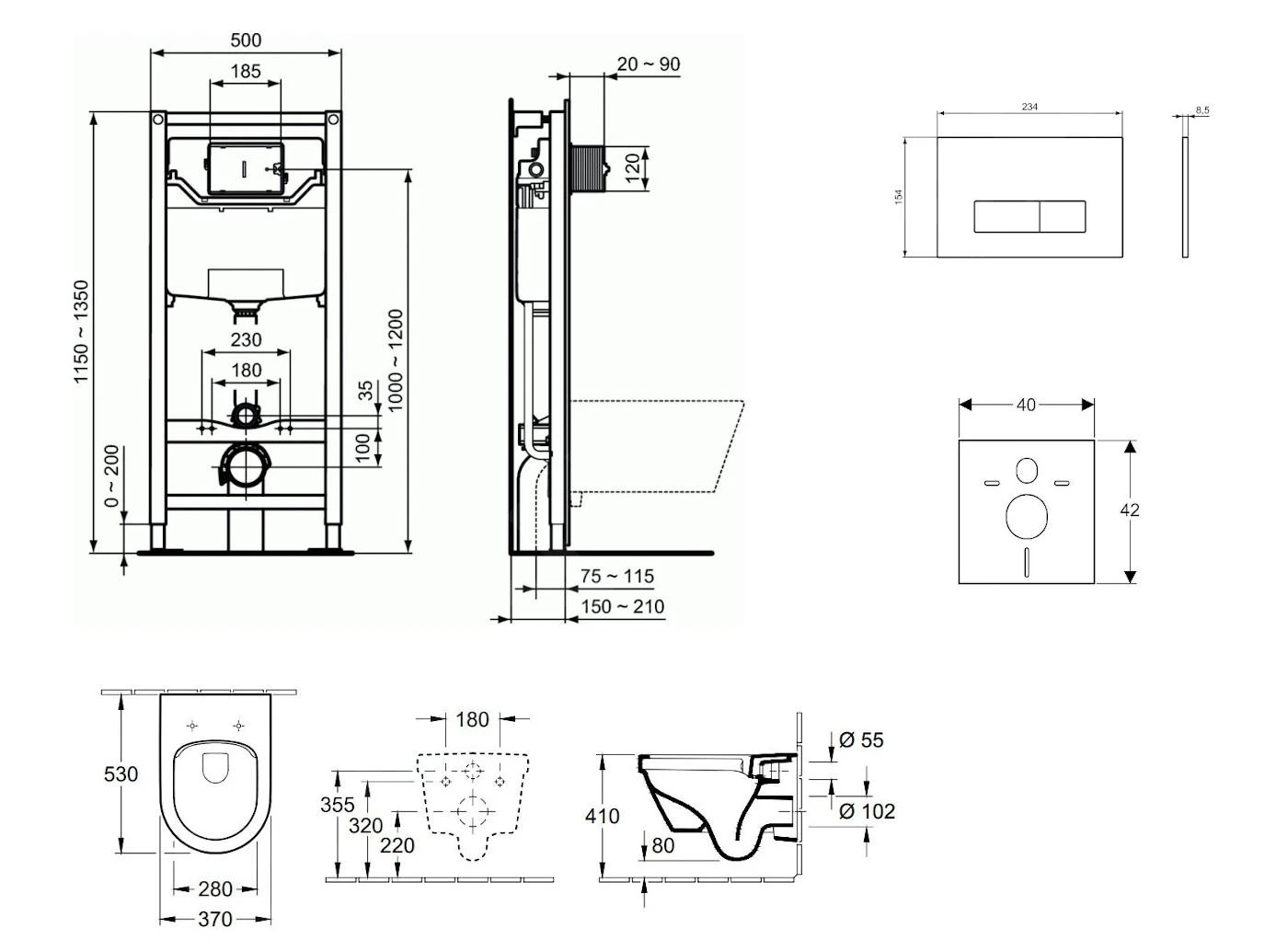 Ideal Standard ProSys - Toiletset- Inbouwreservoir, Closet, WC-zitting Architectura, Oleas M2 Bedieningsplaat, DirectFlush, SoftClose, CeramicPlus, Mat Chroom ProSys120M SP44 2 Ideal Standard ProSys - Toiletset- Inbouwreservoir, Closet, WC-zitting Architectura, Oleas M2 Bedieningsplaat, DirectFlush, SoftClose, CeramicPlus, Mat Chroom ProSys120M SP44 - Afbeelding 2