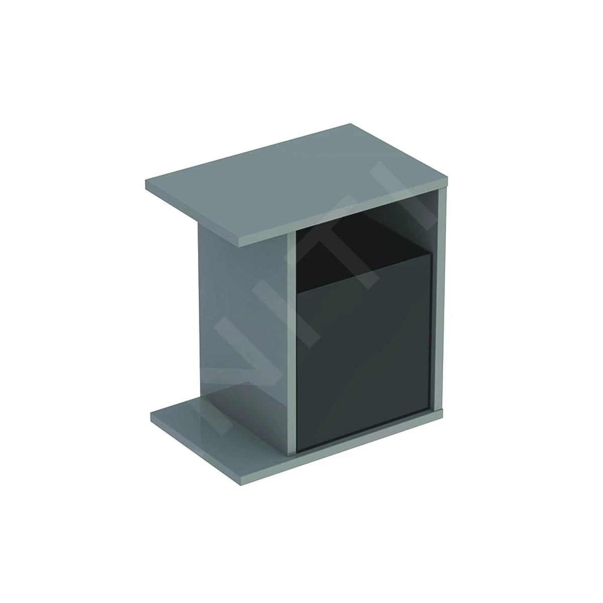Geberit ICon Xs - Zijelement Met Opbergvak, 370x400x245 Mm, Platina Hoogglans 840139000 1 Geberit ICon Xs - Zijelement Met Opbergvak, 370x400x245 Mm, Platina Hoogglans 840139000