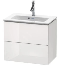 Duravit L-Cube - Wastafelonderkast Compact, 550x620x391 Mm, 2 Laden, Glanzend Wit LC625602222