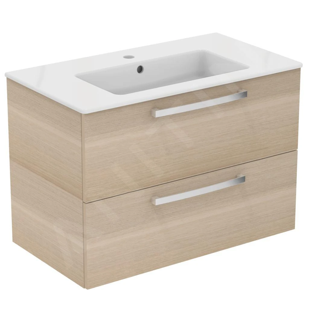 Ideal Standard Tempo - Wastafelonderkast Met Wastafel 815x450 Mm, 2 Laden, Decor Zand Eiken K2978OS 1 Ideal Standard Tempo - Wastafelonderkast Met Wastafel 815x450 Mm, 2 Laden, Decor Zand Eiken K2978OS