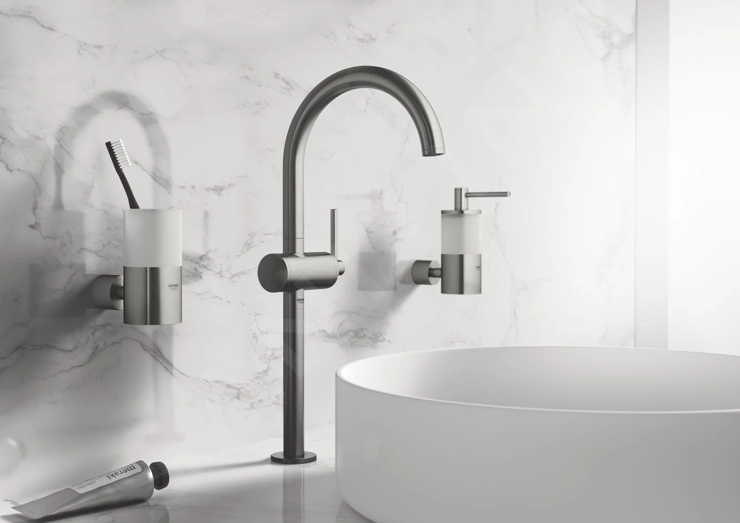 Grohe Atrio - Wastafelkraan Met Waste En Draaibare Uitloop, XL-size, Geborsteld Hard Graphite 32647AL3 4 Grohe Atrio - Wastafelkraan Met Waste En Draaibare Uitloop, XL-size, Geborsteld Hard Graphite 32647AL3 - Afbeelding 4