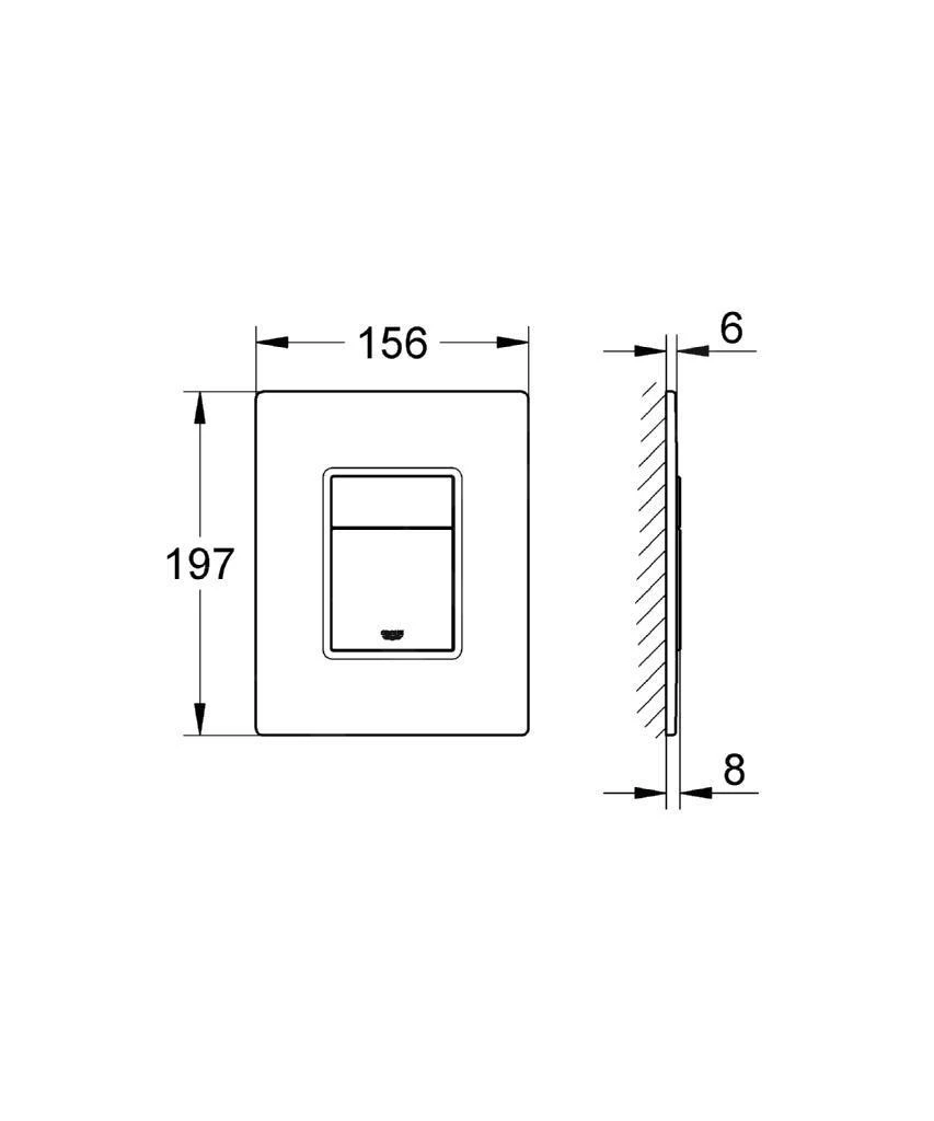 Grohe Skate Cosmo - Bedieningsplaat, Mirror Glass- Spiegelglas 389160A0 2 Grohe Skate Cosmo - Bedieningsplaat, Mirror Glass- Spiegelglas 389160A0 - Afbeelding 2