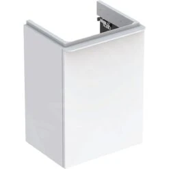 Geberit Smyle Square - Wastafelkast, 442x356x617 Mm, 1 Deur, Scharnieren Rechts, Glanzend Wit/mat Wit 500.350.00.1