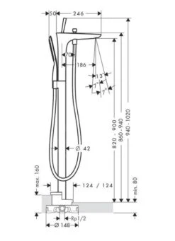 Hansgrohe PuraVida - Vrijstaande Badkraan, Wit/chroom 15473400 8 Hansgrohe PuraVida - Vrijstaande Badkraan, Wit/chroom 15473400 -Badkamer Luxe 5f5edca05481e1f7ad0775cc 1