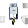 Geberit Kombifix - Inbouwreservoir Voor Hangend Toilet Met SIGMA01 Bedieningsknop, Glanzend Chroom + Tece One - Hangend Douche-wc En Wc-bril, Rimless, SoftClose 110.302.00.5 NT2