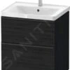 Duravit D-Neo - Wastafelonderkast Met Wastafel, 625x584x452 Mm, 2 Laden, Black Oak DE0147016160000