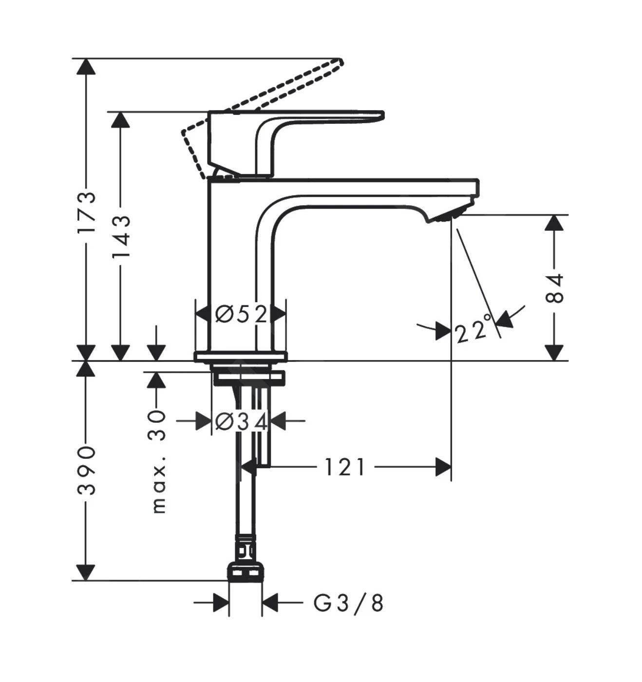 Hansgrohe Rebris E - Fonteinkraan, Chroom 72506000 2 Hansgrohe Rebris E - Fonteinkraan, Chroom 72506000 - Afbeelding 2