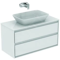 Ideal Standard Connect Air - Wastafelonderkast, 1000x440x517 Mm, Glanzend Wit/lichtgrijs Mat E0821KN -Badkamer Luxe 60cb75876bff10c13ca0b0fa