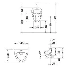 Duravit Urinals - Jim Urinoir, Wit 0850350000 2 Duravit Urinals - Jim Urinoir, Wit 0850350000 - Afbeelding 2
