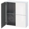 Duravit L-Cube - Hoge Badkamerkast 800x700x243 Mm, 2 Deuren, Glanzend Wit LC116702222