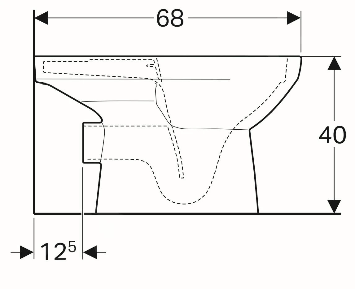 Geberit Selnova Square - Staande Toiletpot, Afvoer Achteraan, 680x350 Mm, Rimfree, Wit 500.152.01.1 4 Geberit Selnova Square - Staande Toiletpot, Afvoer Achteraan, 680x350 Mm, Rimfree, Wit 500.152.01.1 - Afbeelding 4