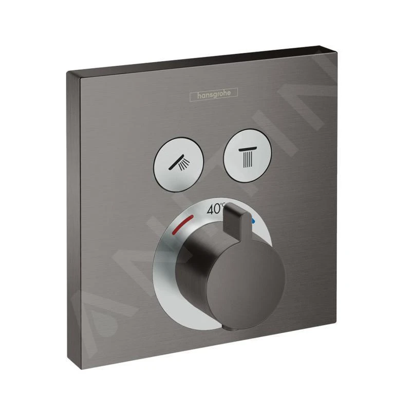 Hansgrohe Shower Select - Afbouwdeel Voor Inbouw Thermostaat Met Stopkraan En Omstelkraan,geborsteld Zwart Chroom 15763340 1 Hansgrohe Shower Select - Afbouwdeel Voor Inbouw Thermostaat Met Stopkraan En Omstelkraan,geborsteld Zwart Chroom 15763340