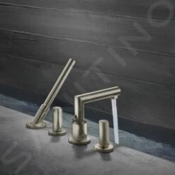 Axor Uno - 4-gats Badrandkraan Met Accessoires, Geborsteld Nikkel 45444820 -Badkamer Luxe 6200b0e09a5a48e425e2a0be