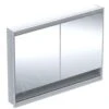Geberit ONE - Spiegelkast Met LED-verlichting, 1200x900x150 Mm, 2 Deuren, Met Nis, Inbouw, Wit 505.825.00.2