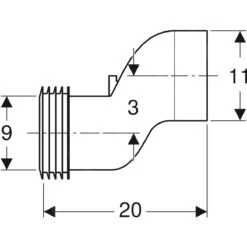Geberit Toebehoren - Set Aansluitstuk Voor Wand-wc, 3 Cm Versprongen 131.085.11.1 -Badkamer Luxe 6292616d3f9a7a415516ed95