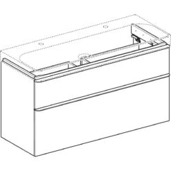 Geberit Smyle Square - Wastafelkast, 1184x470x617 Mm, 2 Laden, Glanzend Wit/mat Wit 500.355.00.1 -Badkamer Luxe 6319bdbf282ce81939d514ff