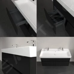 Villeroy & Boch Collaro - Wastafelkast, 1154x546x444 Mm, 4 Laden, Mat Zwart C01200PD -Badkamer Luxe 637969cafa78cd428fb6fe2d