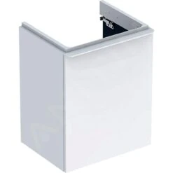 Geberit Smyle Square - Wastafelkast, 492x406x617 Mm, 1 Deur, Scharnieren Links, Glanzend Wit/mat Wit 500.364.00.1