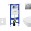 Geberit Duofix - Set Voorwandinstallatie, Toilet En Villeroy & Boch Zitting, Bedieningspaneel Sigma01, DirectFlush, SoftClose, CeramicPlus, Mat Chroom 111.355.00.5 NB3