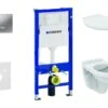 Geberit Duofix - Set Voorwandinstallatie, Closet Alpha Met WC-zitting, Bedieningsplaat Delta50, Mat Chroom 458.103.00.1 NR6