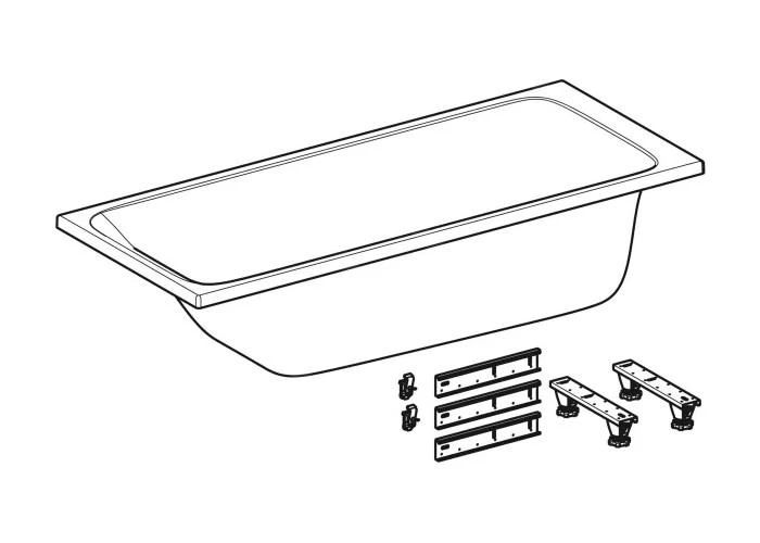 Geberit Tawa - Bad 1700x700x466 Mm, Wit 554.120.01.1 3 Geberit Tawa - Bad 1700x700x466 Mm, Wit 554.120.01.1 - Afbeelding 3