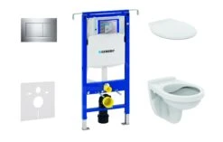 Geberit Duofix - Set Voorwandinstallatie, Closet Alpha Met WC-zitting, SIGMA30 Bedieningsknop, Chroom 111.355.00.5 NR6