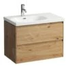 Laufen Lani - Wastafelonderkast, 74x45x52 Cm, 2 Laden, Eiken H4035921122671