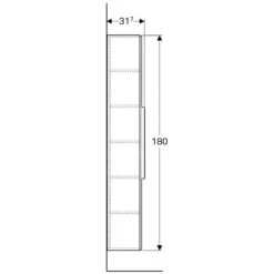 Geberit ICon - Hoge Kast, 360x1800x309 Mm, Platina Hoogglans 840002000 5 Geberit ICon - Hoge Kast, 360x1800x309 Mm, Platina Hoogglans 840002000 -Badkamer Luxe 6549baa62d1313f39b86aa0b