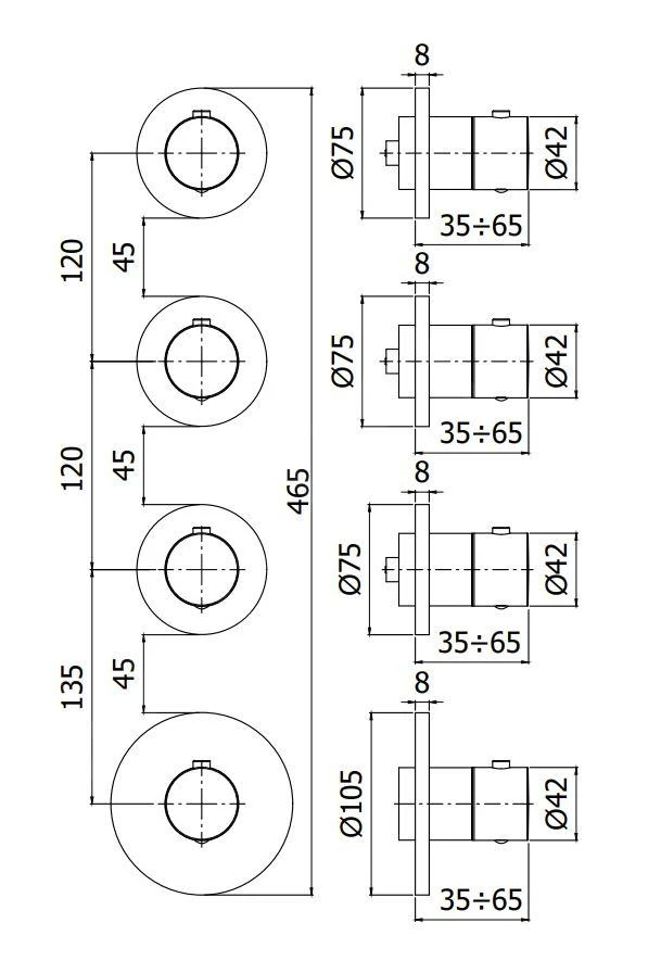 Paffoni Modular Box - Thermostatische Inbouwkraan, Voor 3 Uitgangen, Goud MDE019HG 2 Paffoni Modular Box - Thermostatische Inbouwkraan, Voor 3 Uitgangen, Goud MDE019HG - Afbeelding 2
