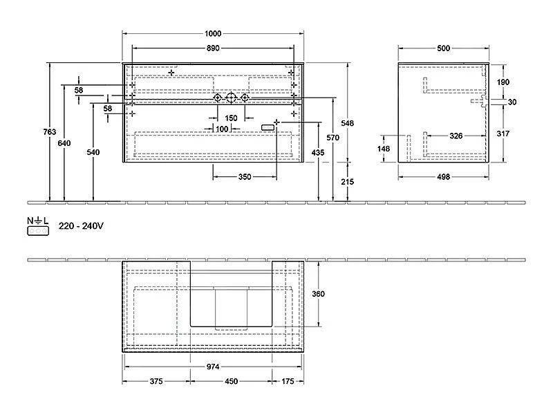 Villeroy & Boch Collaro - Wastafelonderkast, 1000x548x500 Mm, 2 Laden, Glossy White C01500DH 2 Villeroy & Boch Collaro - Wastafelonderkast, 1000x548x500 Mm, 2 Laden, Glossy White C01500DH - Afbeelding 2