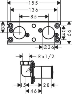 Hansgrohe Rainfinity - Inbouwedeel Voor Showerpipe 360 1jet 26840180 -Badkamer Luxe 66558340cfe006fdfcc52cd4