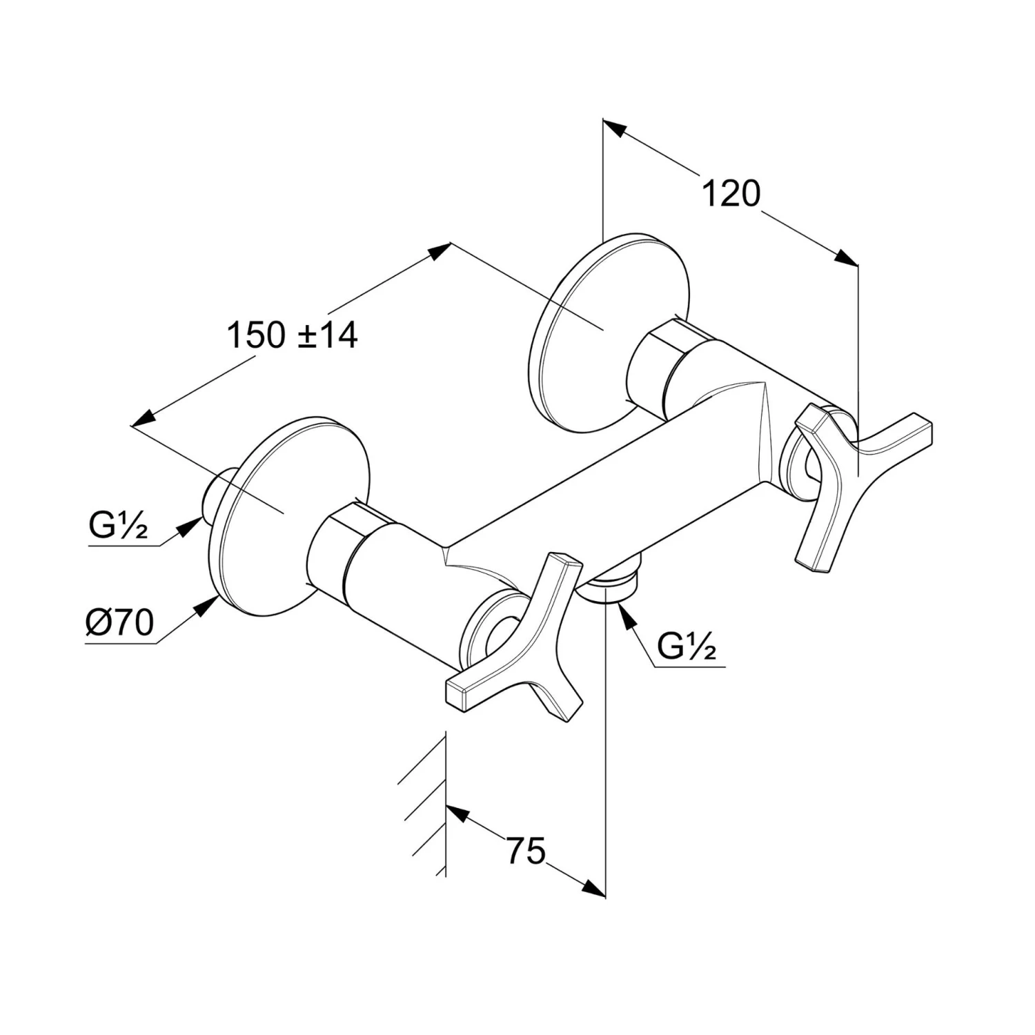 Kludi Nova Fonte - Douchekraan, Chroom 207100539 2 Kludi Nova Fonte - Douchekraan, Chroom 207100539 - Afbeelding 2