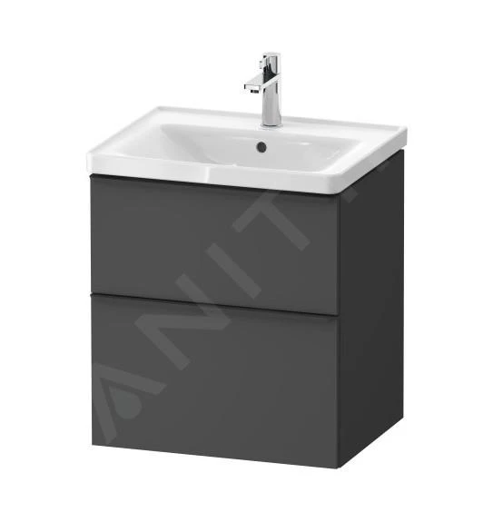 Duravit D-Neo - Wastafelonderkast Met Wastafel, 625x584x452 Mm, 2 Laden, Grafiet Mat DE0147049490000 1 Duravit D-Neo - Wastafelonderkast Met Wastafel, 625x584x452 Mm, 2 Laden, Grafiet Mat DE0147049490000