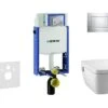 Geberit Kombifix - Inbouwreservoir Voor Hangend Toilet Met SIGMA30 Bedieningsknop, Glanzend Chroom/chroom Mat + Tece One - Hangend Douche-wc En Wc-bril, Rimless, SoftClose 110.302.00.5 NT6