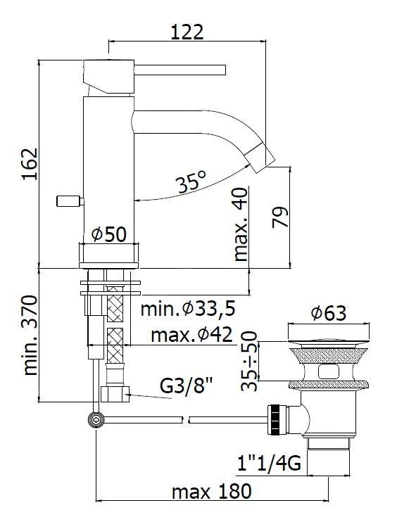 Paffoni Light - Wastafelkraan Met Waste, Geborsteld Goud LIG075HGSP 2 Paffoni Light - Wastafelkraan Met Waste, Geborsteld Goud LIG075HGSP - Afbeelding 2