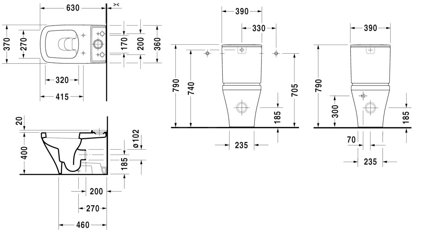 Duravit DuraStyle - Duoblokpot, Wit 2155090000 2 Duravit DuraStyle - Duoblokpot, Wit 2155090000 - Afbeelding 2