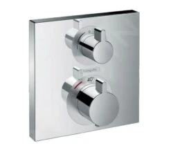 Hansgrohe Ecostat Square - Afdekset Voor Thermostaat Met Met Stopkraan, 2 Functie, Chroom 15714000