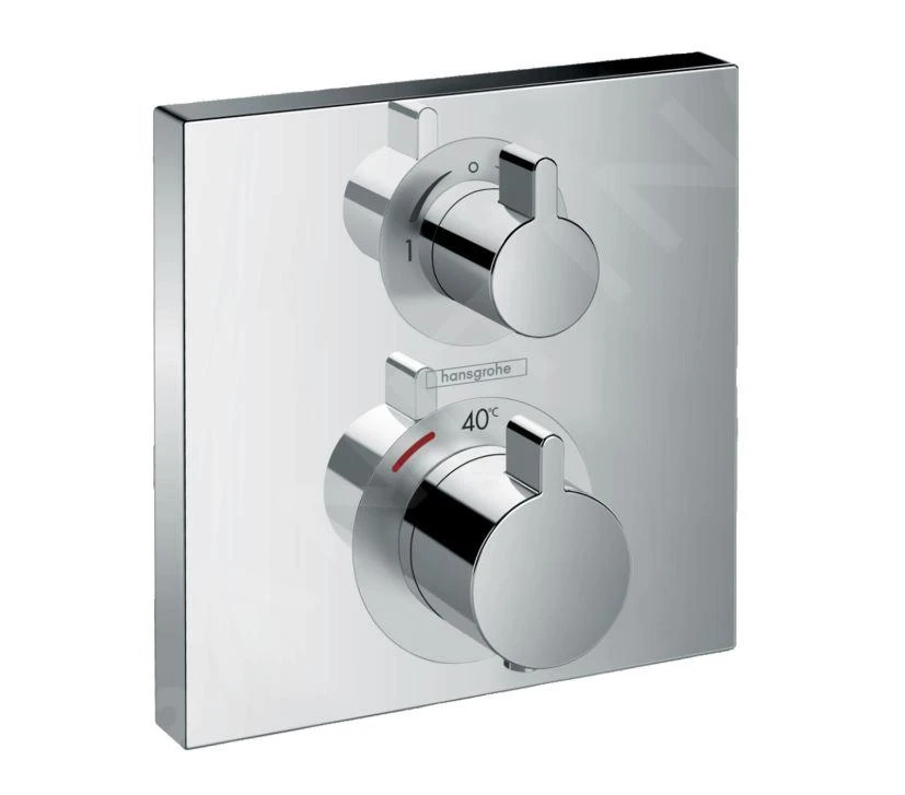 Hansgrohe Ecostat Square - Afdekset Voor Thermostaat Met Met Stopkraan, 2 Functie, Chroom 15714000 1 Hansgrohe Ecostat Square - Afdekset Voor Thermostaat Met Met Stopkraan, 2 Functie, Chroom 15714000