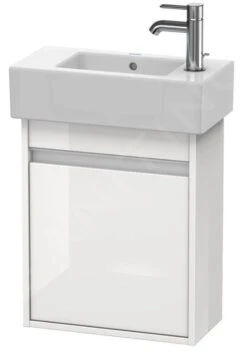 Duravit Ketho - Wastafel Onderkast 550x450x225 Mm, 1 Deur, Scharnieren Rechts, Glanzend Wit Deur, KT6629R2222