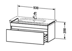 Duravit DuraStyle - Wastafelonderkast 398x930x448 Mm, 1 Lade, Glanzend Wit DS638202222 -Badkamer Luxe 6b8e029abf8f2fdfb331c45e