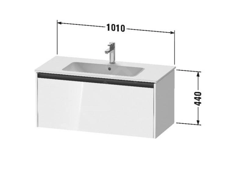 Duravit Ketho.2 - Wastafelkast 440x1010x480 Mm, 1 Lade, Grafiet Mat K25064049490000 2 Duravit Ketho.2 - Wastafelkast 440x1010x480 Mm, 1 Lade, Grafiet Mat K25064049490000 - Afbeelding 2