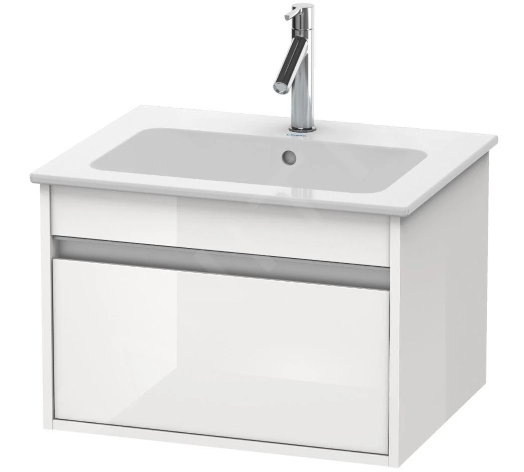 Duravit Ketho - Wastafelonderkast 410x600x475 Mm, 1 Lade, Glanzend Wit KT641802222 1 Duravit Ketho - Wastafelonderkast 410x600x475 Mm, 1 Lade, Glanzend Wit KT641802222